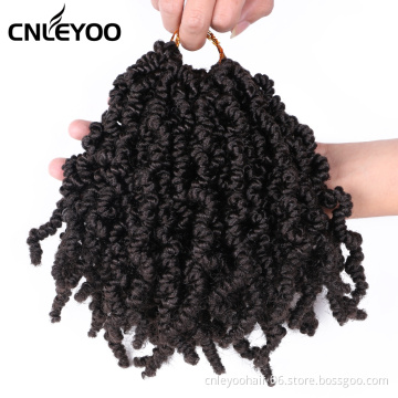 Dark Brown Spring Senegalese Twist Crochet Hair For Women 10 Inch Pre-twisted Spring Twist Crochet Braids For Beauty